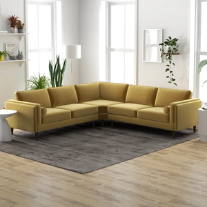 Adorn Homez Sicily L shape Sofa both sides (5 Seater) in Fabric
