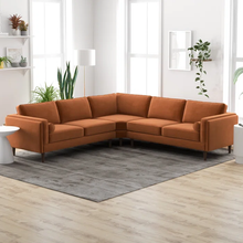 Load image into Gallery viewer, Adorn Homez Sicily L shape Sofa both sides (5 Seater) in Fabric