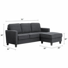 Load image into Gallery viewer, Adorn Homez Riga 3 Seater Sofa + Ottoman in Linen Fabric