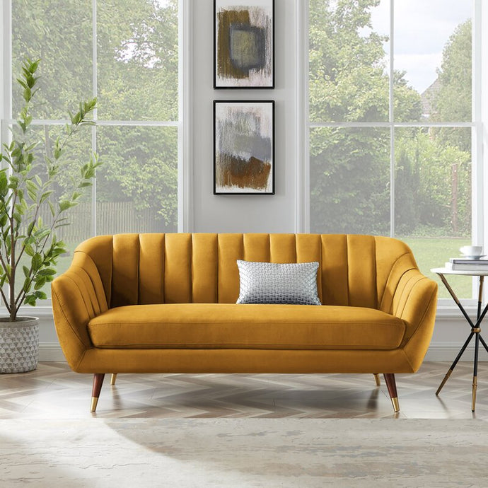 Adorn Homez Brooks 3 Seater Sofa in Premium Velvet Fabric
