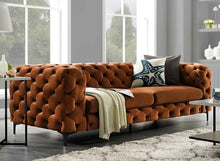 Load image into Gallery viewer, Adorn Homez Brisbane Chesterfield Premium 3 Seater Sofa in Premium Velvet Suede Fabric