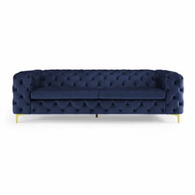Load image into Gallery viewer, Adorn Homez Brisbane Chesterfield Premium 3 Seater Sofa in Premium Velvet Suede Fabric