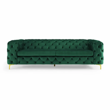 Load image into Gallery viewer, Adorn Homez Brisbane Chesterfield Premium 3 Seater Sofa in Premium Velvet Suede Fabric