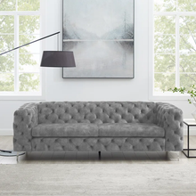 Load image into Gallery viewer, Adorn Homez Brisbane Chesterfield Premium 3 Seater Sofa in Premium Velvet Suede Fabric