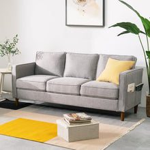 Load image into Gallery viewer, Adorn Homez Xavier 3 Seater Sofa in Premium Fabric with side Pockets
