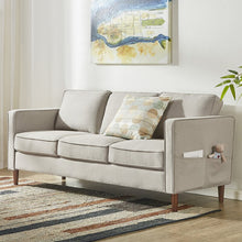 Load image into Gallery viewer, Adorn Homez Xavier 3 Seater Sofa in Premium Fabric with side Pockets