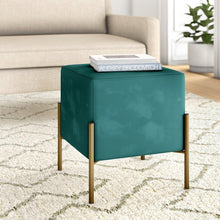 Load image into Gallery viewer, Adorn Homez Ivor Pouffe in Suede Velvet Fabric
