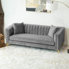 Load image into Gallery viewer, Adorn Homez Jacky 3 Seater Sofa in Premium Suede Velvet Fabric
