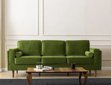 Load image into Gallery viewer, Adorn Homez Chandler 3 Seater Sofa in Suede Velvet Fabric