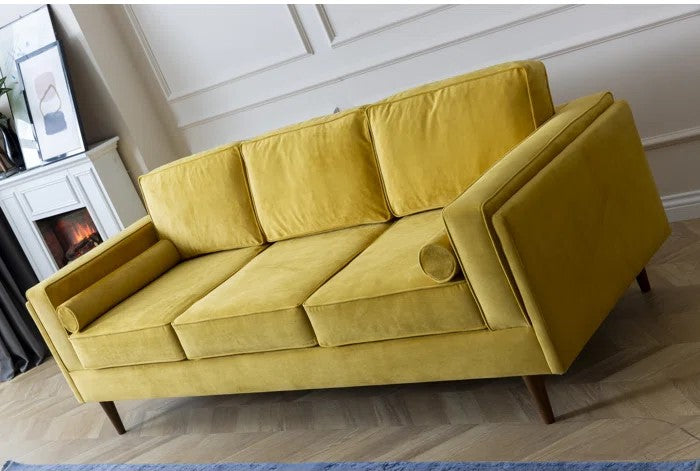 Yellow suede deals sofa