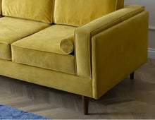 Load image into Gallery viewer, Adorn Homez Chandler 3 Seater Sofa in Suede Velvet Fabric
