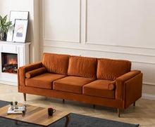 Load image into Gallery viewer, Adorn Homez Chandler 3 Seater Sofa in Suede Velvet Fabric