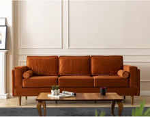 Load image into Gallery viewer, Adorn Homez Chandler 3 Seater Sofa in Suede Velvet Fabric