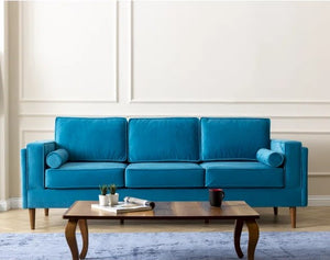 Adorn Homez Chandler 3 Seater Sofa in Suede Velvet Fabric