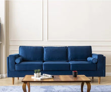 Load image into Gallery viewer, Adorn Homez Chandler 3 Seater Sofa in Suede Velvet Fabric