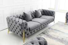 Load image into Gallery viewer, Adorn Homez Luxurious Adam 3 Seater Sofa in Premium Suede Velvet Fabric