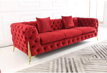 Load image into Gallery viewer, Adorn Homez Luxurious Adam 3 Seater Sofa in Premium Suede Velvet Fabric
