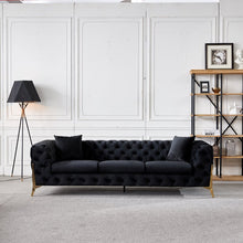 Load image into Gallery viewer, Adorn Homez Luxurious Adam 3 Seater Sofa in Premium Suede Velvet Fabric
