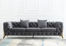 Load image into Gallery viewer, Adorn Homez Luxurious Adam 3 Seater Sofa in Premium Suede Velvet Fabric