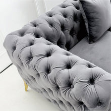 Load image into Gallery viewer, Adorn Homez Luxurious Adam 3 Seater Sofa in Premium Suede Velvet Fabric