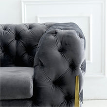 Load image into Gallery viewer, Adorn Homez Luxurious Adam 3 Seater Sofa in Premium Suede Velvet Fabric