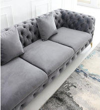 Load image into Gallery viewer, Adorn Homez Luxurious Adam 3 Seater Sofa in Premium Suede Velvet Fabric