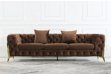 Load image into Gallery viewer, Adorn Homez Luxurious Adam 3 Seater Sofa in Premium Suede Velvet Fabric