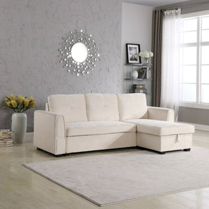Adorn Homez Kristy L shape Sofa with Storage in Velvet Fabric