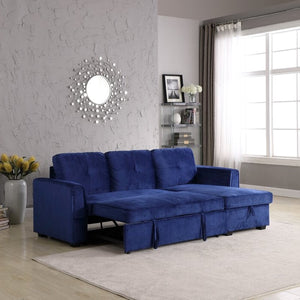 Adorn Homez Kristy L shape Sofa with Storage in Velvet Fabric