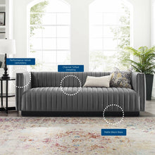 Load image into Gallery viewer, Adorn Homez Luxurious Wesley 3 Seater Sofa in Premium Suede Velvet Fabric