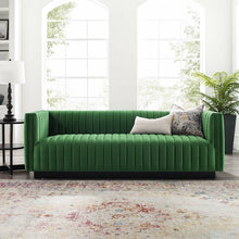 Load image into Gallery viewer, Adorn Homez Luxurious Wesley 3 Seater Sofa in Premium Suede Velvet Fabric