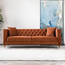 Load image into Gallery viewer, Adorn Homez Boston Chesterfield Premium 3 Seater Sofa in Suede Velvet Fabric
