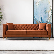 Load image into Gallery viewer, Adorn Homez Boston Chesterfield Premium 3 Seater Sofa in Suede Velvet Fabric