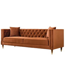 Load image into Gallery viewer, Adorn Homez Boston Chesterfield Premium 3 Seater Sofa in Suede Velvet Fabric
