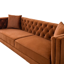 Load image into Gallery viewer, Adorn Homez Boston Chesterfield Premium 3 Seater Sofa in Suede Velvet Fabric