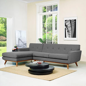 Adorn Homez Axel L Shape (4 Seater) Sofa Sectional in Linen-Cotton Fabric