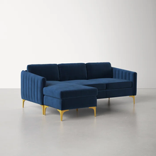 Load image into Gallery viewer, Adorn Homez Pearl L shape Sofa (4 Seater) in Velvet Fabric