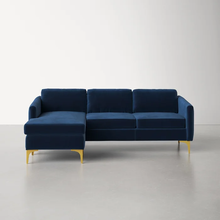 Load image into Gallery viewer, Adorn Homez Pearl L shape Sofa (4 Seater) in Velvet Fabric