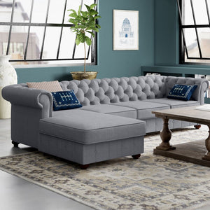 Adorn Homez Lucy Premium L Shape Sofa  - Suede Fabric