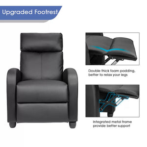 Adorn Homez Robert 1 Seater Manual Recliner in Leatherette