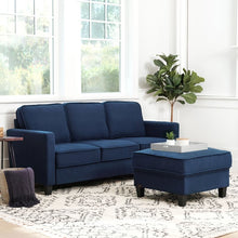 Load image into Gallery viewer, Adorn Homez Riga 3 Seater Sofa + Ottoman in Linen Fabric