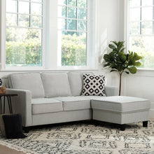 Load image into Gallery viewer, Adorn Homez Riga 3 Seater Sofa + Ottoman in Linen Fabric