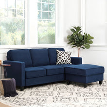Load image into Gallery viewer, Adorn Homez Riga 3 Seater Sofa + Ottoman in Linen Fabric