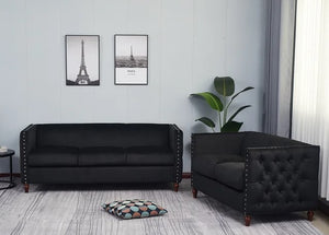 Adorn Homez Quito 3+2 (5 Seater) Sofa Set in Premium Velvet Fabric