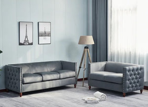 Adorn Homez Quito 3+2 (5 Seater) Sofa Set in Premium Velvet Fabric