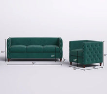 Load image into Gallery viewer, Adorn Homez Quito 3+1+1 (5 Seater) Sofa Set in Premium Velvet Fabric
