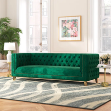 Load image into Gallery viewer, Adorn Homez Hamilton Chesterfield Premium 3 Seater Sofa in Suede Velvet Fabric