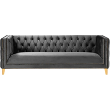 Load image into Gallery viewer, Adorn Homez Hamilton Chesterfield Premium 3 Seater Sofa in Suede Velvet Fabric
