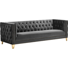 Load image into Gallery viewer, Adorn Homez Hamilton Chesterfield Premium 3 Seater Sofa in Suede Velvet Fabric
