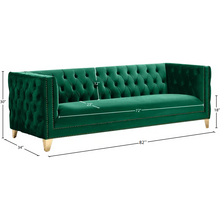 Load image into Gallery viewer, Adorn Homez Hamilton Chesterfield Premium 3 Seater Sofa in Suede Velvet Fabric